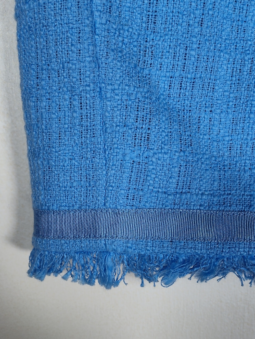 NWT J. Crew Tweed pencil skirt with fringe blue 00 - Picture 4 of 11